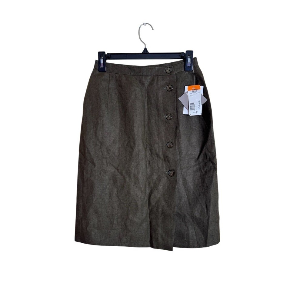 NWT Jones New York Skirt Womens Size 6 Olive Green Straight Pencil Knee